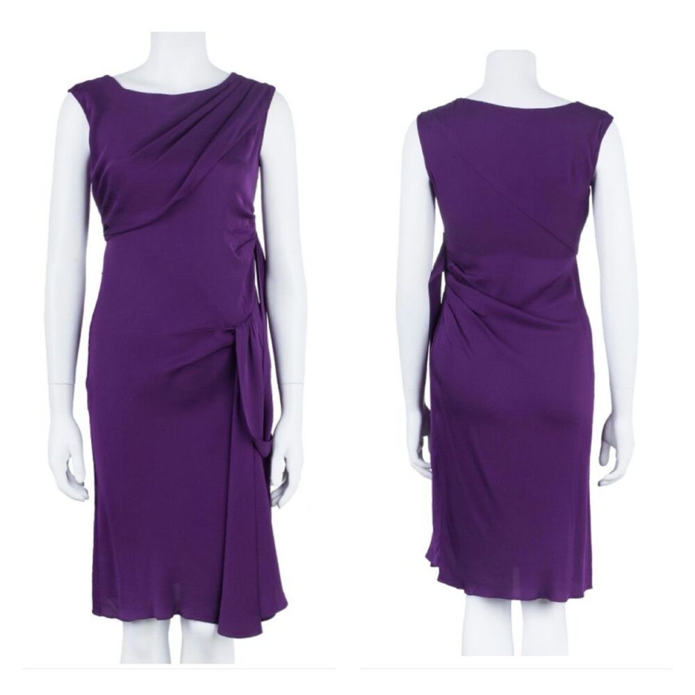 DIANE VON FURSTENBERG Purple Bec Dress, Silk, Sz 6